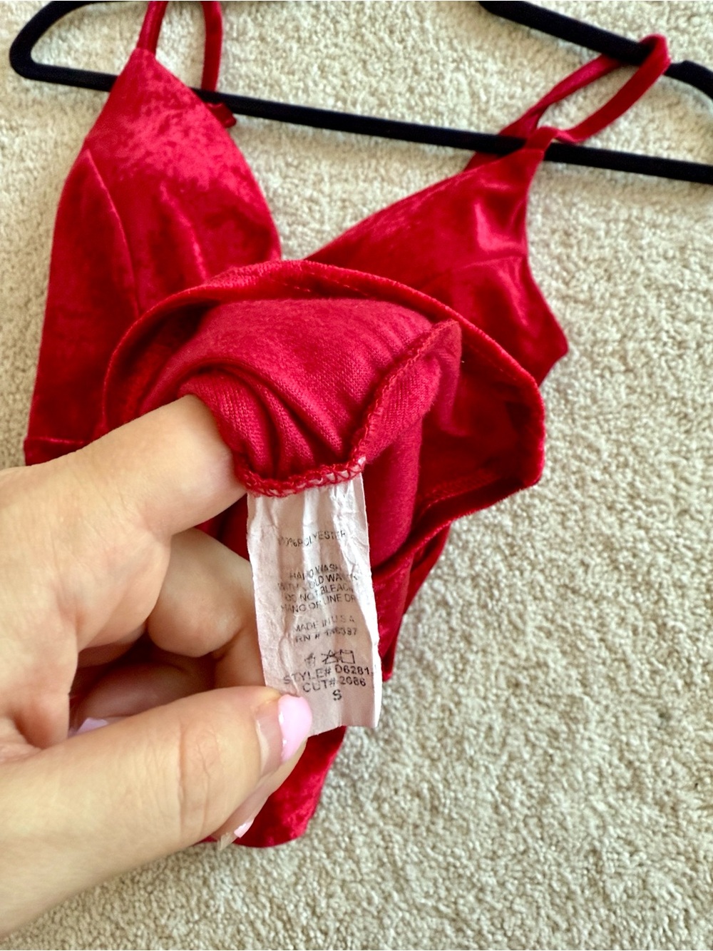 Red Velvet Spaghetti Strap Ruched Bodycon Mini Dress - Picture 6 of 7